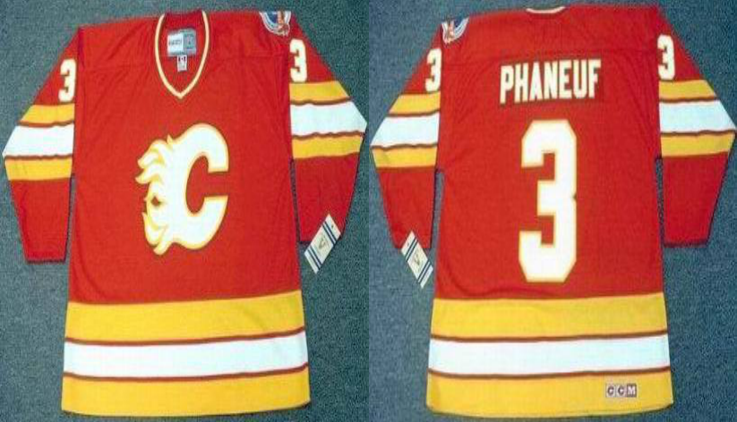 2019 Men Calgary Flames 3 Phaneuf red CCM NHL jerseys